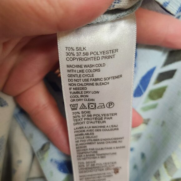 Tommy Bahama Mens XL IslandZone Button Up Shirt Blue Geometric Print Collared - Picture 12 of 16